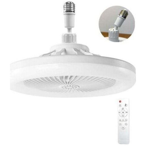 Ventilateur Plafond Avec Lumiere,ventilateur De Plafond Avec Télécommande,ventilateur Silencieux Plafond,E27 plafonnier LED À Intensité Variable,3vitesses,Temporisable (Blanc) (1/4)