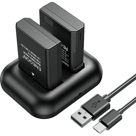 EN-EL14 Batterie de Rechange (2 Paquets) et kit de Chargeur pour Nikon EN-EL14/EN-EL14a et DSLR D3100, D3200, D3300, D3400, D3500, D5100, D5200, D5300, D5500, D5600, DF (1/5)