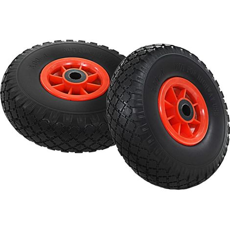 Roue de diable 2 pcs PU solide 3.00-4 (260 x 85 mm)