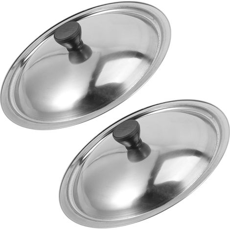 Lot de 2 couvercles de casserole en inox, housse de protection contre la pluie pour poêle, couvercle rechange épais (1/5)