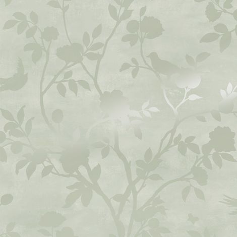 Laura Ashley Eglantine Silhouette Eau de Nil Vliestapete - 10mx52cm (1/5)