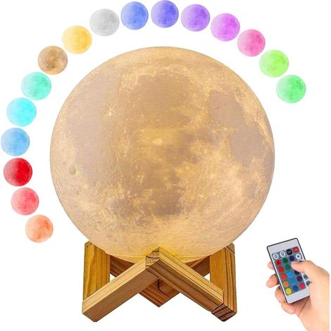 Lampe Lune, lampe pleine lune imprimée en 3D de 15 cm, veilleuse lune avec commandes tactiles et télécommande (1/5)