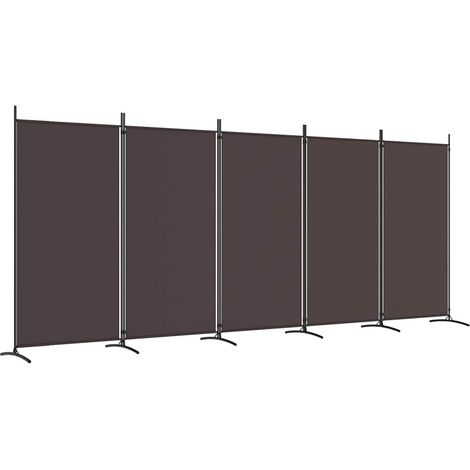 Paravent Cloison de séparation 5 panneaux - Séparateur de Jardin Marron 433x180 cm Tissu BV770276 - BonneVie (1/5)