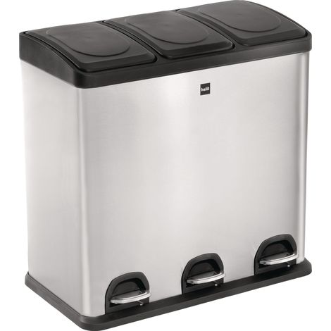 Raccoglitore di scarti Tretabfallsammler Helit "the separator" 3x 20l DxH592mm VA argento