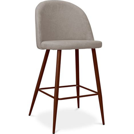 Polsterhocker aus Stoff - Skandinavisches Design - 66cm- Evelyne Taupe