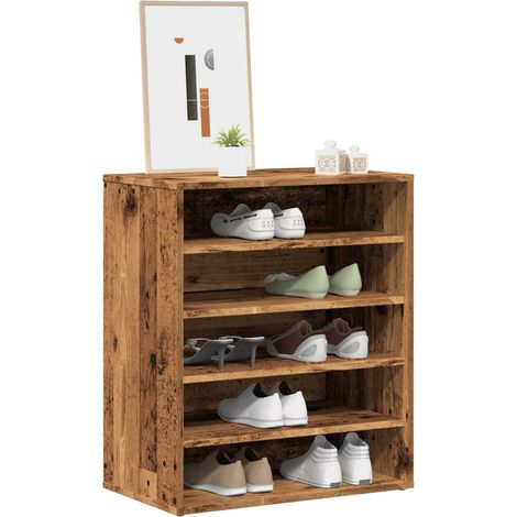 Mueble zapatero madera ingeniería madera envejecida 60x35x70 cm vidaXL (1/5)