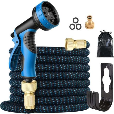 Tuyau Arrosage Extensible 30m Résistant Avec Buse 10 Fonctions Accessoires Aluminium 3/4 Pouce