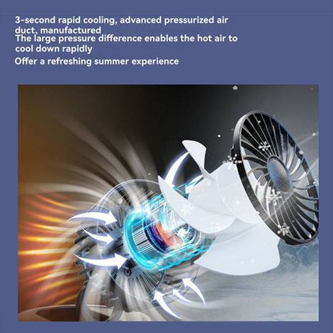 color: Black Material: ABS Car fan, high-power 12V cooling fan for cars [12] (1/4)