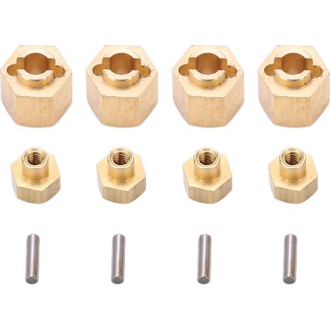 Adaptateur de Roue Hexagonal Étendu 7MM en Laiton pour Axial SCX24 AXI900811/24, Pièces Amélioration Voiture RC (1/5)