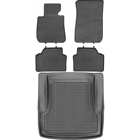 Juego de alfombrillas de goma para coche y alfombrilla para maletero para BMW Serie 3 E90 Sedán (2005-2012).