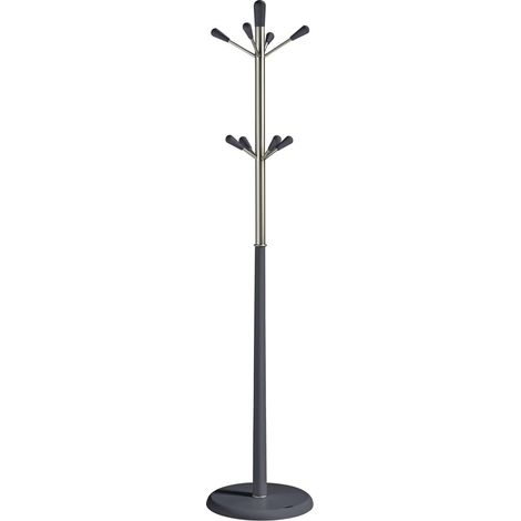 Perchero moderno mod. 414  herrajes cromo satinado lacado azabache, 180 cm(alto)37 cm(ancho)37 cm(largo) (1/2)