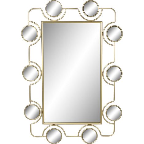 DKD Home Decor Miroir mural noir et doré 70x100 cm (1/3)