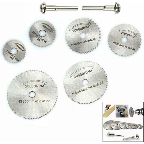Set of 8 Mini Diamond Cutting Discs, HSS Circular Saw Blades for Wood