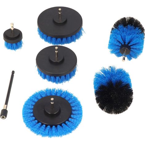 Lot de 6 brosses de nettoyage électriques à tige hexagonale de 6,35 mm (1/4 po) avec rallonge. (1/5)