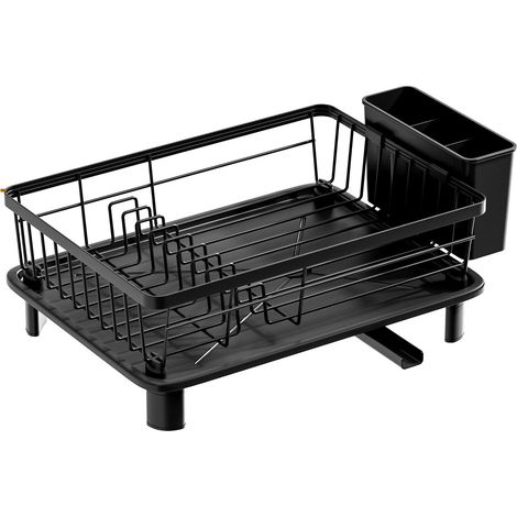 Afdruiprek - 38 x 28 x 13 cm - Pour Évier de Cuisine - Métal avec Revêtement Nanotechnologie - Noir - 1 Pièce (1/5)