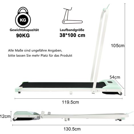 Tapis de course 2 en 1 pour la maison, tapis de course avec télécommande, vitesse 1-6 km/h, écran LED, haut-parleur Bluetooth et support de téléphone, pour la maison et le bureau, facile à plier, mont (1/5)