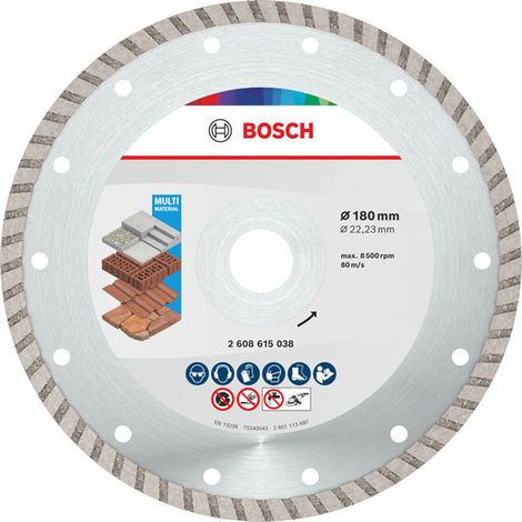 Bosch Multi Material Turbo Diamond Trennscheibe, 180 x 22.23 x 7 mm - 2608615038 (1/5)