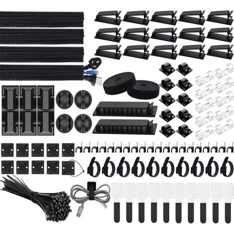 Kit de gestión de cables: incluye bandejas portacables，oficinas y hogares. 188 piezas (1/5)