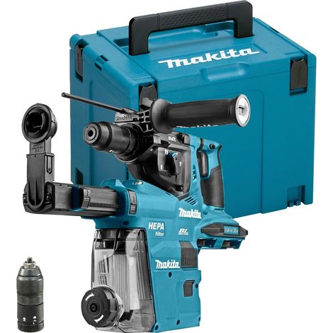 Makita DHR281ZJ 36v 18v LXT Twin SDS Brushless Hammer Drill AVT + Dust Extractor
