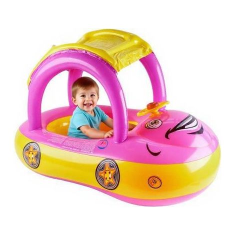 Zwembanden En Zwemhulpmiddelen Voor Peuters En Jonge Kinderen Veilig Leren Zwemmen Met Zwemvleugels Drijfmiddelen Opblaasbare Auto Vorm Zwemtrainer Speelgoed Met Zonnescherm Voor Plassen (1/5)