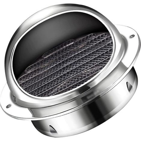 Couvercle de ventilation murale, couvercle extérieur rond en acier inoxydable épais pour extracteur d'air pour appartement, villa, appartements, maison (1/4)