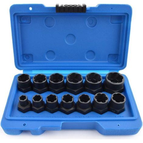 13-piece screw extractor kit, universal anti-theft nut extractor, for removing bolts. (1/4)