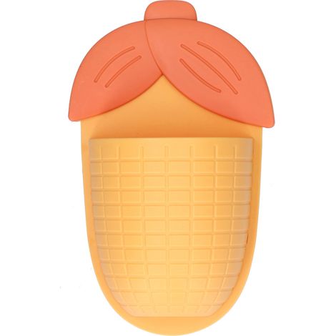 Étagère Murale Mignonne en Forme de Maïs, Boîte de Rangement Adhésive sans Trace pour Salle de Bain et Coiffeuse, Jaune (1/5)