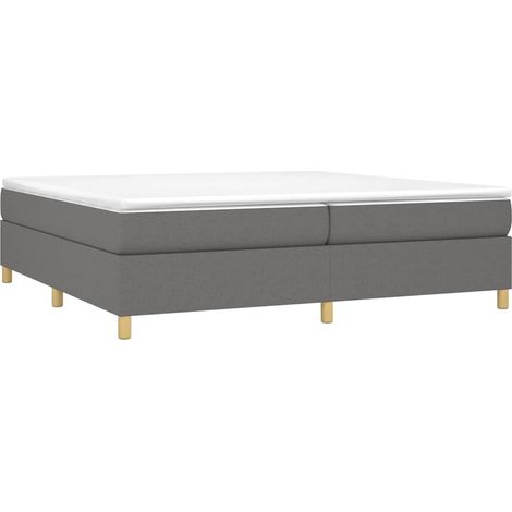 Box Spring Bed Frame Dark Grey 200x200 cm Fabric vidaXL (1/4)