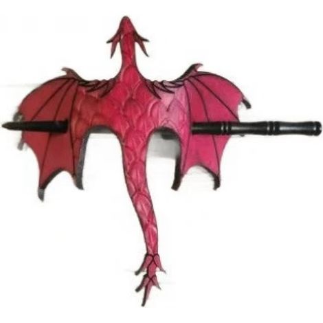 New Medieval Dragon Hairpin - Retro Style Updo Hair Accessory - Red -