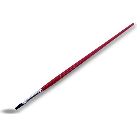 Brosse ronde putois Virole laiton nickelé Manche long - Quantité x 1 - Brosse plate n° 8