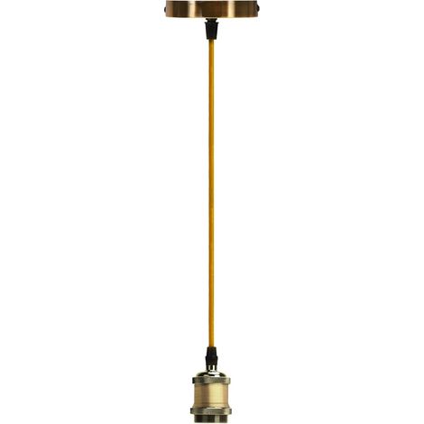 E27 Vintage Lampe câble Suspension Corde Douille avec câble avec Support de Plafond 1.2 M câble (1/5)