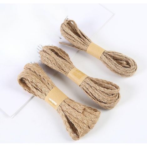 3mm geflochtenes breites Juteband pour rustikale Dekorationen, Jutebandschnur/Seil, Jutegurtband, Polsterung, gewebte (1/5)