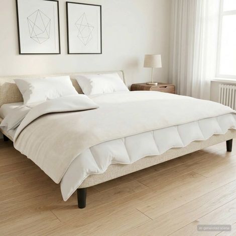 vidaXL Couverture Pondérée Blanc 150 x 200 cm 7 kg 100% Coton 205T (1/5)