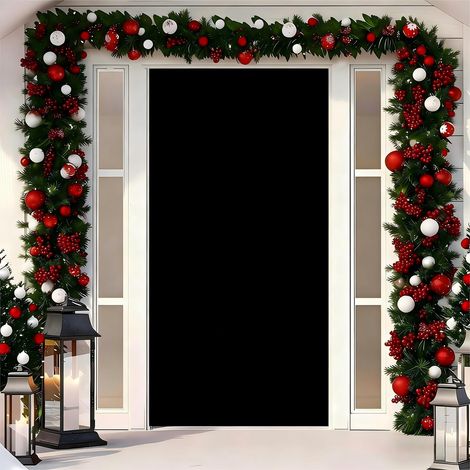 90 x 200 cm Porte Couverture Décoration - Bannière de Porte Décorative à Suspendre pour Extérieur, Porte d'Entrée et Véranda, Grande Décoration Festive