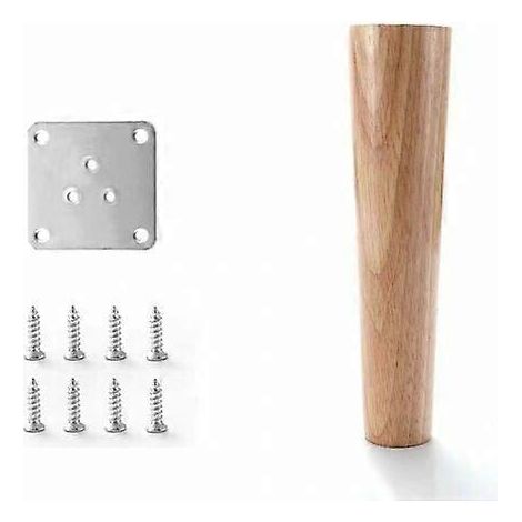 Un ensemble de 4 pieds de canapé en bois massif, pieds de meubles, compatibles avec accoudoirs, tables de chevet, armoires et tiroirs (20 cm de hauteur). (1/5)