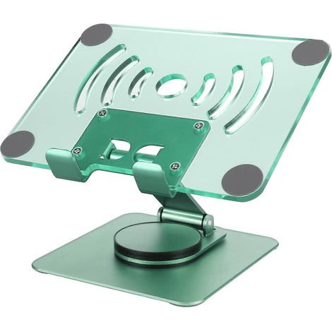 Support de tablette rotatif à 360°, réglable et portable, en acrylique, pour tablettes jusqu'à 12,9 pouces (vert). (1/5)