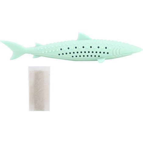 1x Jouet poisson, silicone, brosse à dents, herbe à chat, entretien dentaire, chat (1/5)