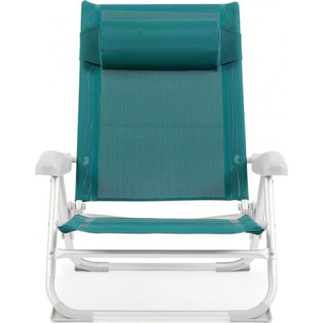 Sedia spiaggina "Cayo" in alluminio e textilene da mare e giardino regolabile -Ottanio (1/5)