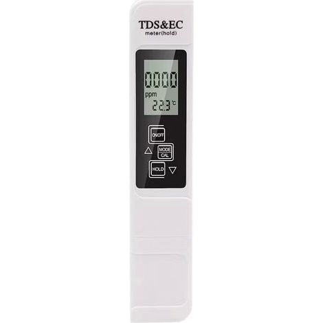 Testeur numérique de qualité de l'eau 3 en 1, compteur TDS/EC, thermomètre multifonction, blanc (1/5)