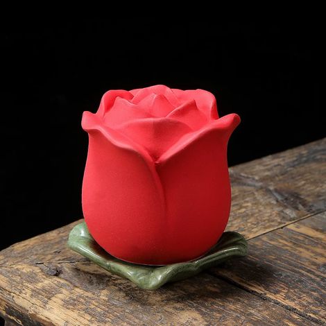 Boîte à thé en céramique, bocal de rangement en forme de rose, étanche à l'humidité et à l'air, bouteille de conservation pour grains de café (1/5)