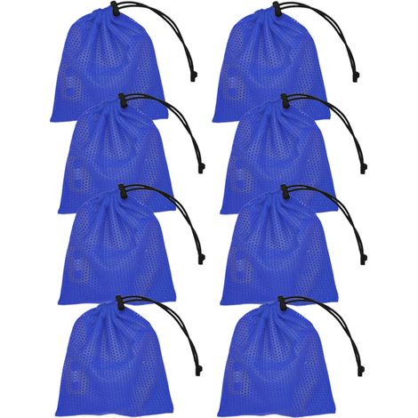 Lot de 8 sacs en filet à cordon coulissant, petits sacs cadeaux pour jouets et cadeaux, 16 x 18 cm (1/5)