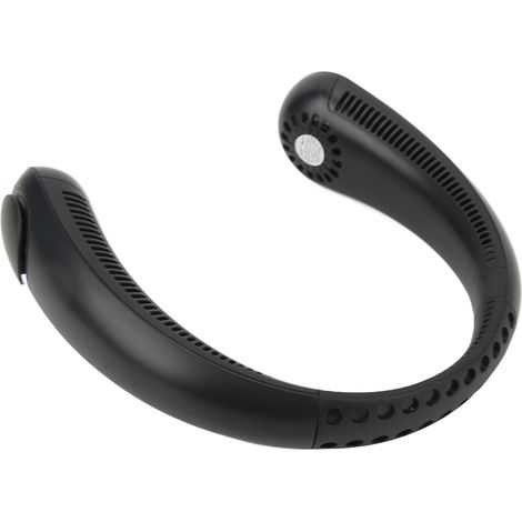 Geräuschloser Ventilatorkragen für Outdoor-Sportarten, USB-Anschluss, faltbar, ohne Rotorblätter, mit integriertem Akku, Klavierlack-Schwarz (1/5)