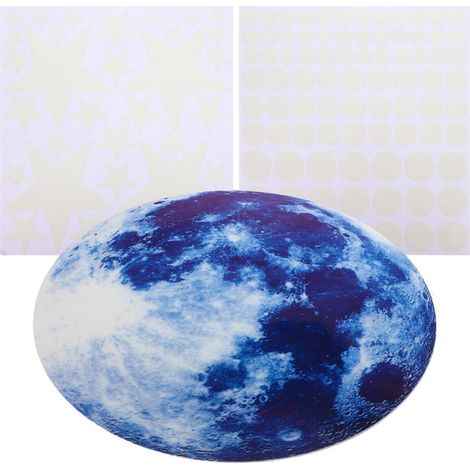 Autocollants lune phosphorescents, en PVC bleu, brillent dans le noir, ensemble d'autocollants décoratifs pour chambre d'enfant. (1/5)