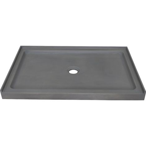 Piatto per doccia da posare L121,5 x l81,5 x H9,5 cm in Calcestruzzo - RIAZOS