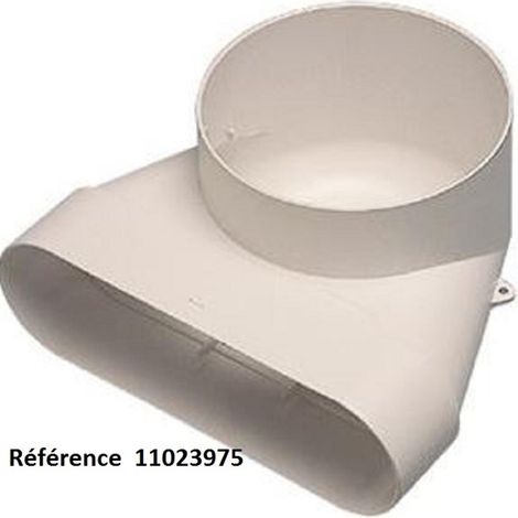 Aldes – Coude mixte vertical D125mm pour minigaine 60x200 – Raccord VMC en PVC rigide – 11023975 (1/2)