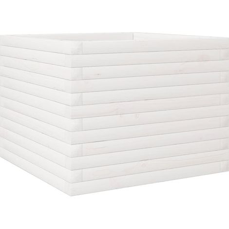Maison Exclusive - Pflanzkübel Weiß 60x60x45,5 cm Massivholz Kief