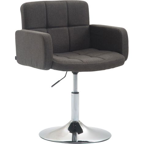 Sillón lounge con reposabrazos acolchados giratorios 360° en tejido gris oscuro y metal cromado 100002808 (1/5)