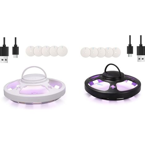 Lot de 2 pièges à puces pour la maison, non toxiques, avec coussinets adhésifs, attrape-puces naturels, inodores, avec 4 modes pour tapis, literie et maison (1/5)