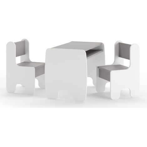 Set bambini TIMI tavolino e due seggiolinе bianco/grigio (1/4)