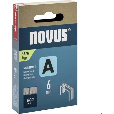 Grapas Novus type 53 800 piezas 6 mm largo